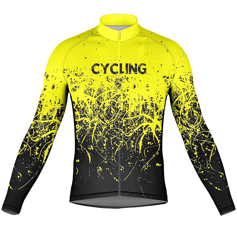 Voor heren Wielrenshirt Lange mouw Fietsen Kleding Bovenlichaam met 3 achterzakken Bergracen Wegwielrennen Ademend Sneldrogend Vochtregelerend Reflecterende strips Geel Rood Oranje Grafisch Polyester 2025 - $32.99 –P6
