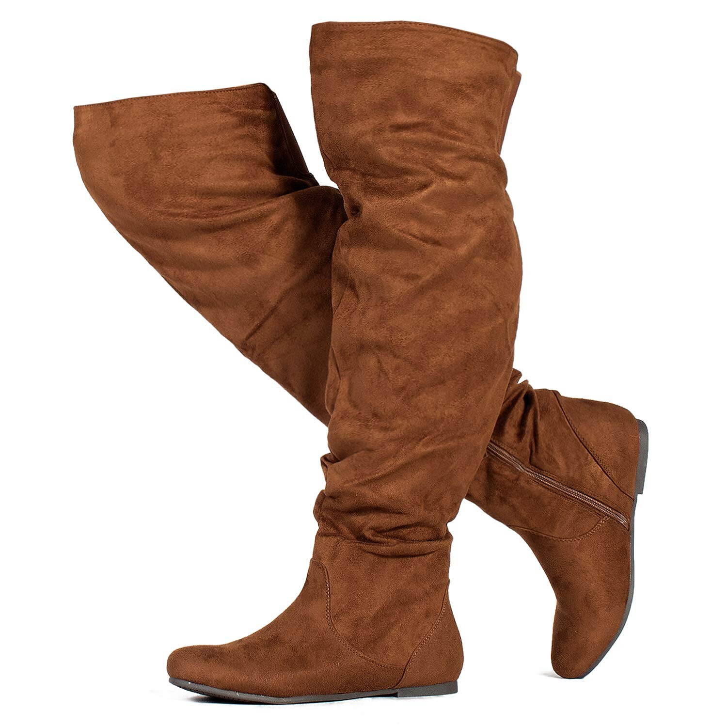 Női Csizmák Fordított bőr cipő Slouchy Boots Extra méret Szabadtéri Napi Tömör szín Térd fölé érő csizmák Középborjú csizma Tél Cipzár Lapos Kerek orrú Alkalmi Kényelmes minimalizmus Fordított bőr 2025 - $54.99 –P19