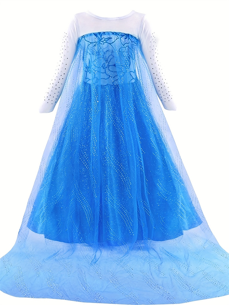 Frozen Cuento de Hadas Princesa Elsa Vestido de niña de las flores Disfraz de fiesta temática Vestidos de tul Cosplay Cosplay de película for Chica Niños Navidad Carnaval Mascarada Boda Invitado a la 2025 - $38.99 –P3