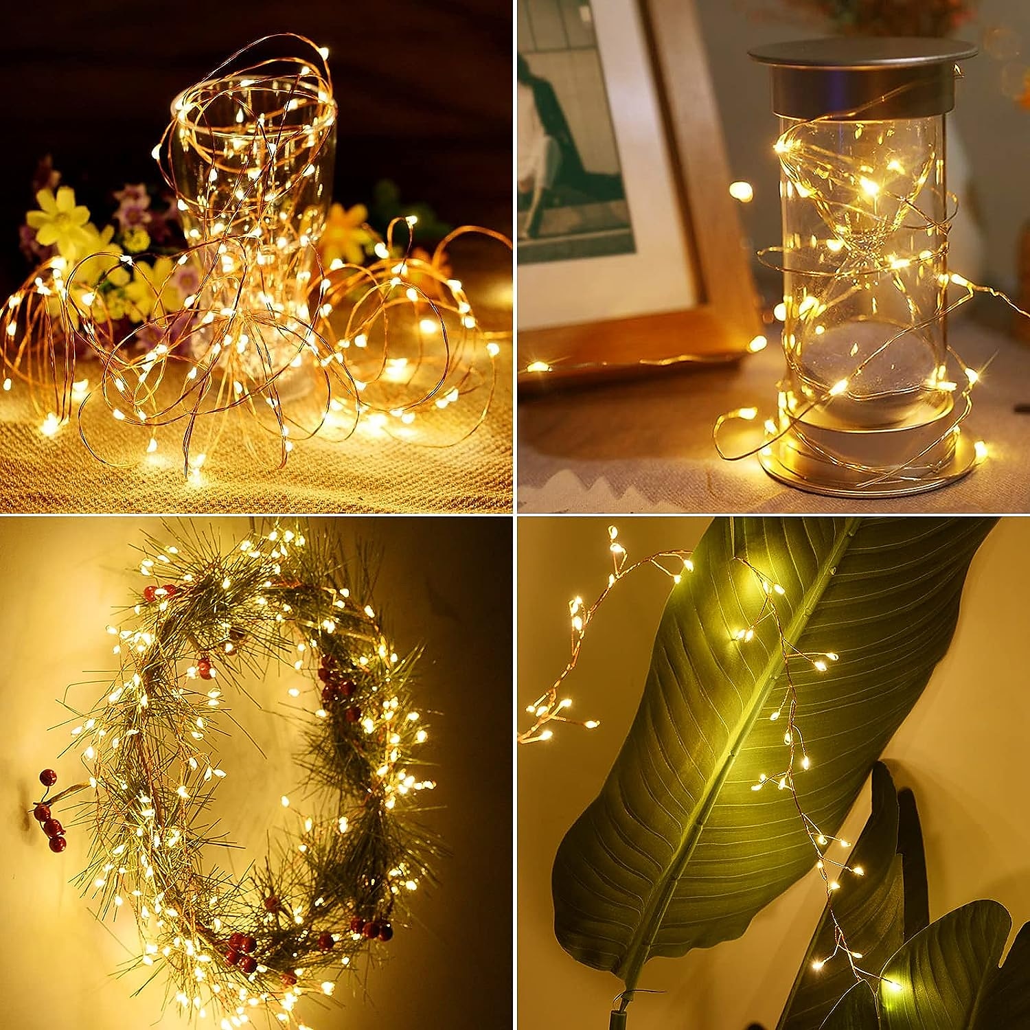 Christmas LED Firecracker String Lights 3m 100LEDs 6m 200LEDs 8 Modes Lighting Battery Operated LED Copper Wire Light  for Christmas Tree Wedding Party Holiday Home Decoration 2025 - $11.99 –P10