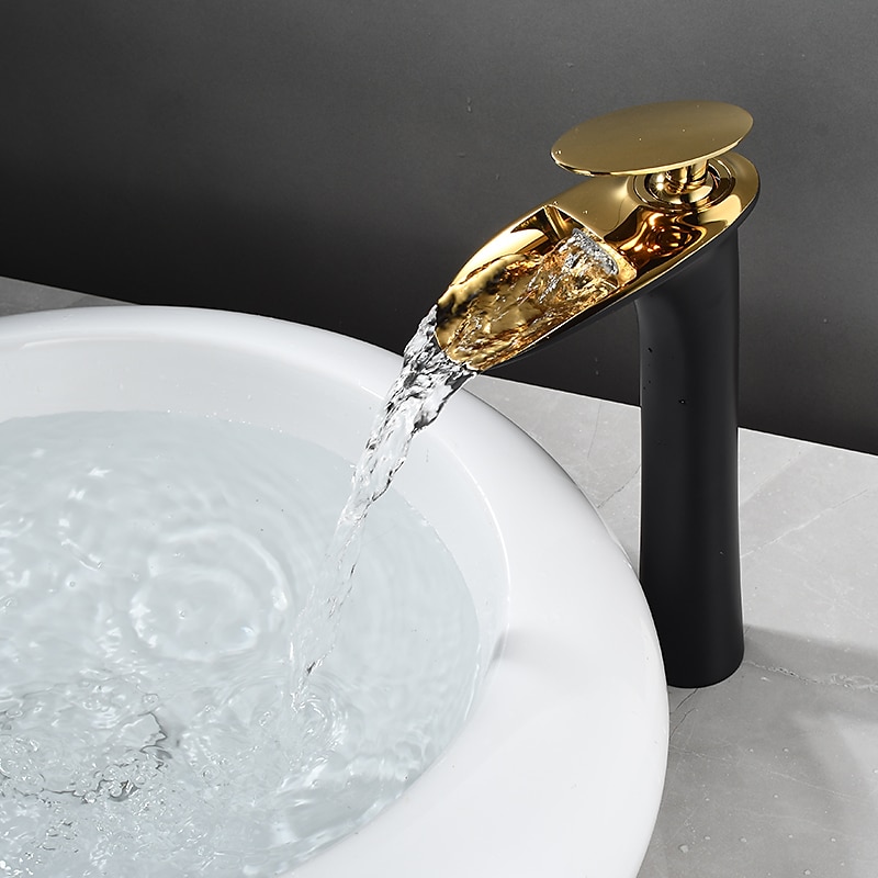 Bathroom Sink Faucet - Waterfall Electroplated / Painted Finishes Centerset Single Handle One HoleBath Taps 2025 - $97.99 –P10