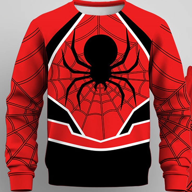 Pojkar 3D SPIDER Sweatshirt & Sweatpants Set Set Långärmad 3d-utskrivning Höst Vinter Aktiv Mode Häftig Barn 3-12 år Rund hals Utomhus Semester Gata Normal 2025 - $23.99 –P9