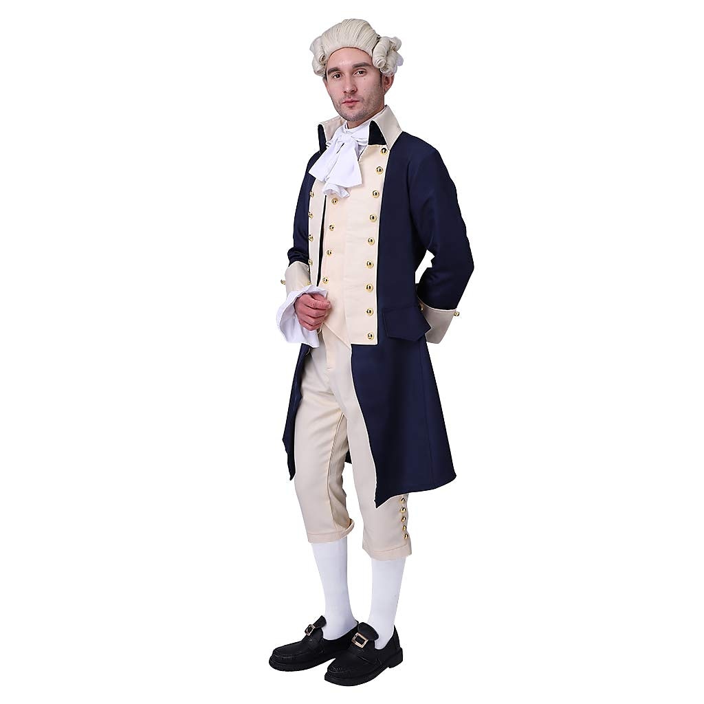 set con camicia gilet trench pantaloni parrucca coloniale 2*berretti per parrucca abito vittoriano da uomo alexander hamilto retro vintage rococò 17th secolo costume cosplay halloween masquerade del 2025 a $151.99 –P7