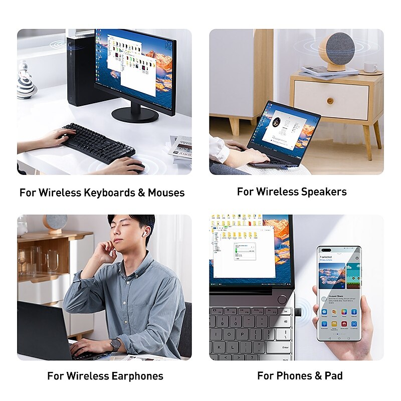 Baseus USB Bluetooth Adapter Dongle Adaptador Bluetooth 5.1 for PC Laptop Wireless Speaker Audio Receiver USB Transmitter 2025 - $17.99 –P3