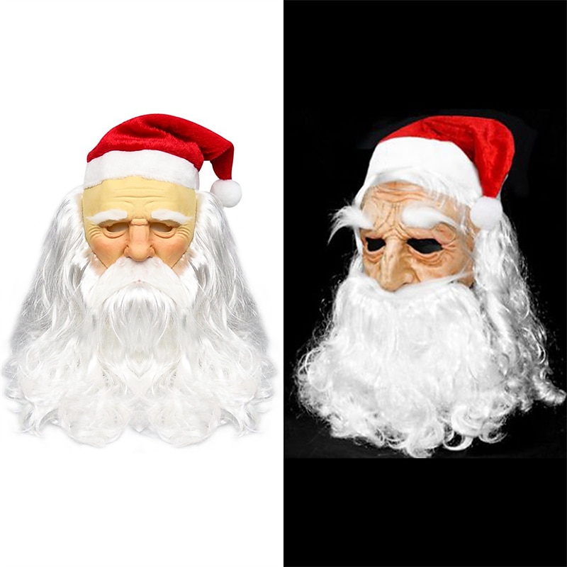 regalo del festival maschera di babbo natale in lattice vacanza copricapo in lattice trucco maschera a sfera maschio babbo natale del 2025 a $31.99 –P4