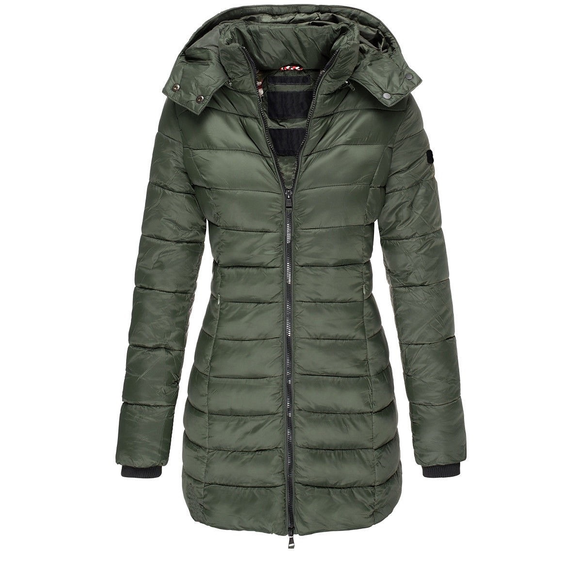 Dames Gewatteerd sportjack Wandelwindjack Winter Buitenshuis Geïsoleerd Thermisch Warm waterdicht Winddicht Overkleding Windjacks Kleding Bovenlichaam Gehele Lengte Zichtbare Rits Vissen Klimmen 2025 - $41.99 -P6