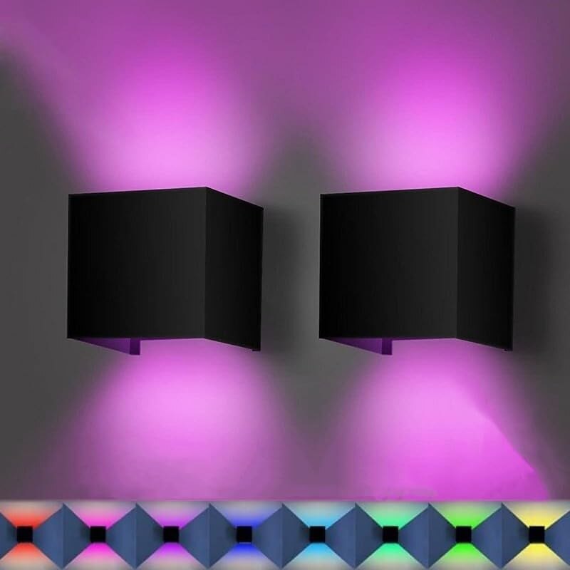 led sisä-/ulkoseinävalaisin rgb-seinävalaisimet 3000k sisäseinävalaisin seinävalaisin alexa tuya app ohjaus vedenpitävä ip65 ulkoseinävalaisin 85-265v 2025 - $66.99 –P5