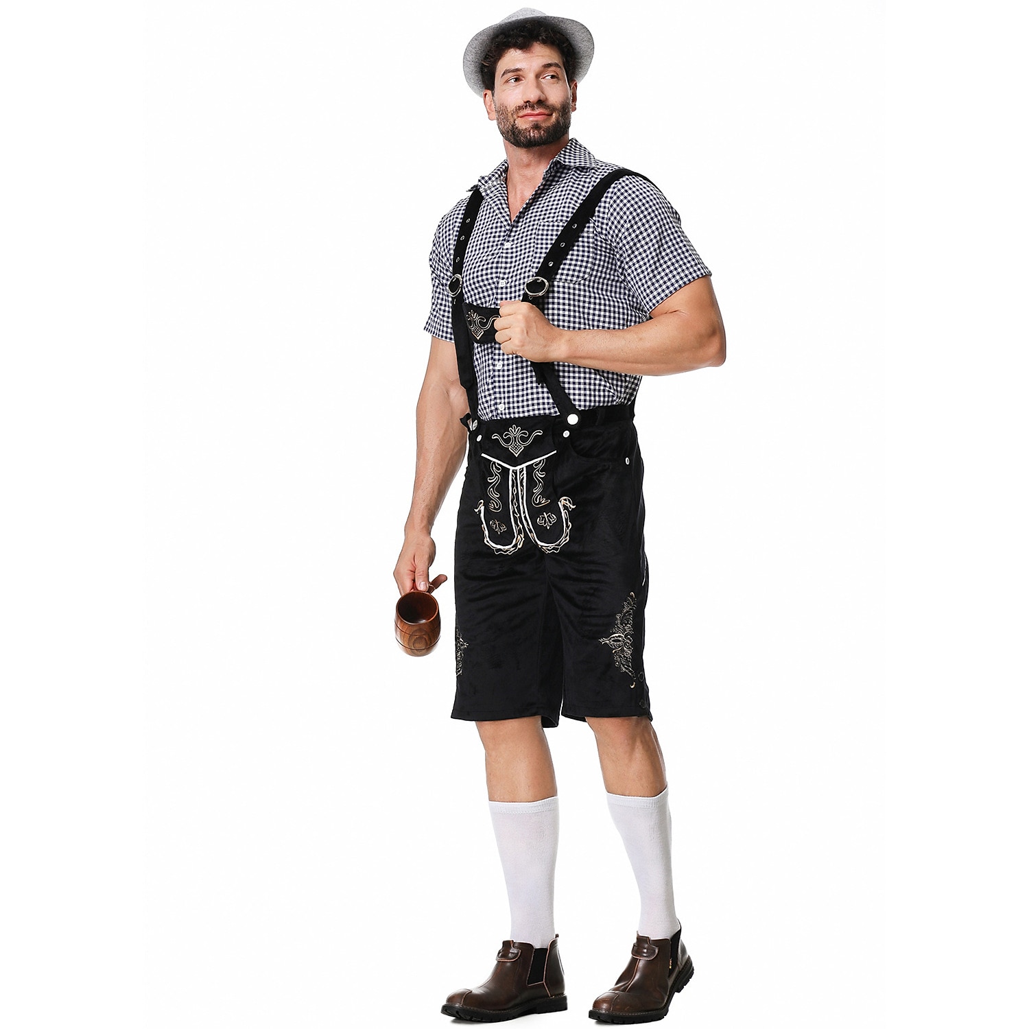 Oktoberfest lederhosen Skjorta Bayersk Bavarian Tyska Ängar Herr Traditionell stil tyg Blus Shorts Hatt 2026 - $66.99 –P4
