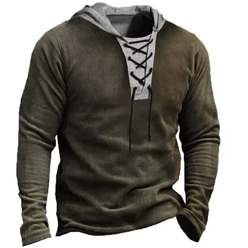 Men's Hoodie Tactical Brown Hooded Color Block Lace up Patchwork Sports & Outdoor Daily Holiday Streetwear Cool Casual Spring &  Fall Clothing Apparel Hoodies Sweatshirts  Long Sleeve 2025 - $27.99 –P1