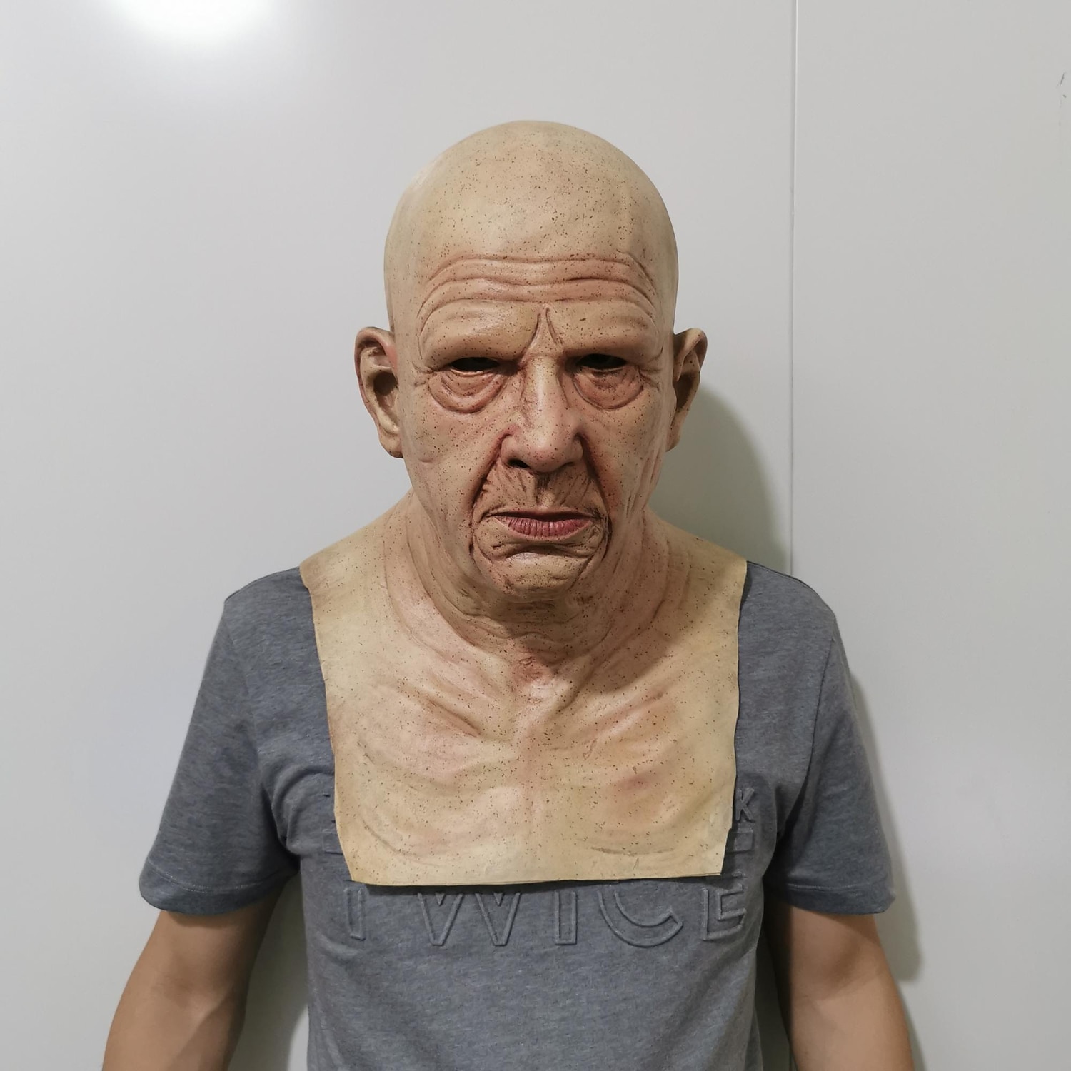 halloween mask realistisk gammal man mask läskig mänsklig latex mask, skrämmande skrynkla mask halloween cosplay kostym mask fest rekvisita 2025 - $27.99 –P8