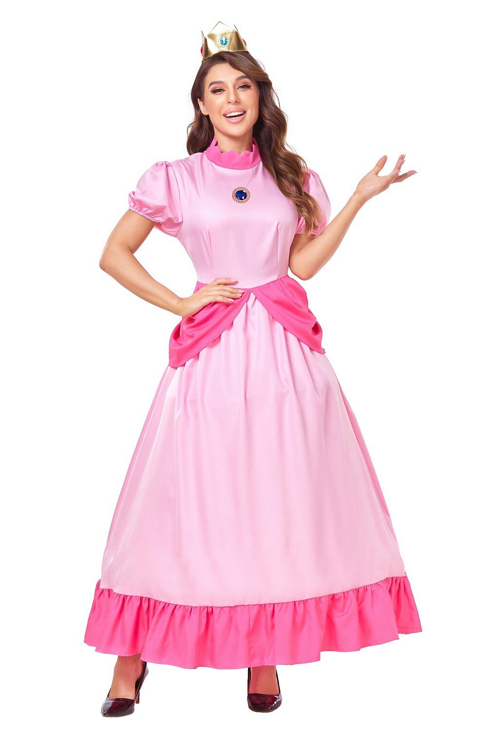 Super Bros Prinsessa Peach Cosplay-Asut Aikuisten Naisten Cosplay Karnevaali Suoritus Halloween Karnevaali Naamiaiset Mardi Gras Helppo karnevaaliasu 2025 - $50.99 -P2