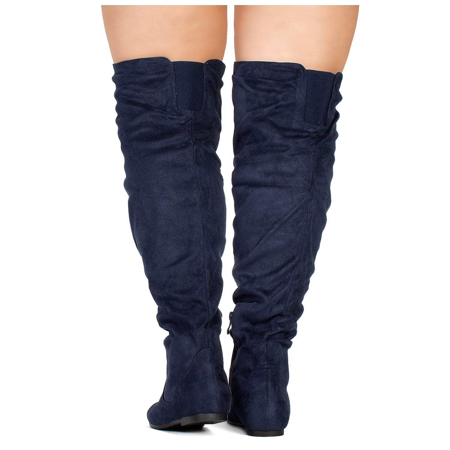 Női Csizmák Fordított bőr cipő Slouchy Boots Extra méret Szabadtéri Napi Tömör szín Térd fölé érő csizmák Középborjú csizma Tél Cipzár Lapos Kerek orrú Alkalmi Kényelmes minimalizmus Fordított bőr 2025 - $54.99 –P6