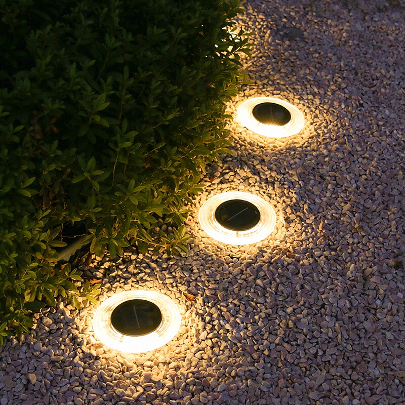Solar-Untergrundleuchte, 28 LEDs, wasserdicht, für den Außenbereich, Rasenleuchte, Deckleuchte, in den Boden eingelassene Solar-Terrassenlampe, LED-Garten, Hof, Rasen, Gehweg, Dekor, Solar-Wandleuchte 2025 - $15.99 –P10