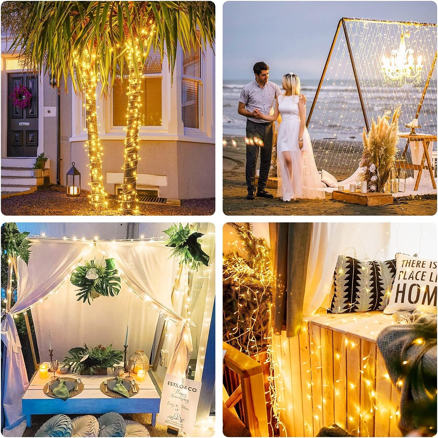 Halloween Noël boîte à piles étanche guirlande lumineuse 8 fonctions télécommande intérieure et extérieure cour jardin décoration de mariage lumière 4m-30leds/6.5m-50leds/10m-100leds de 2025 ? $15.99 –P10