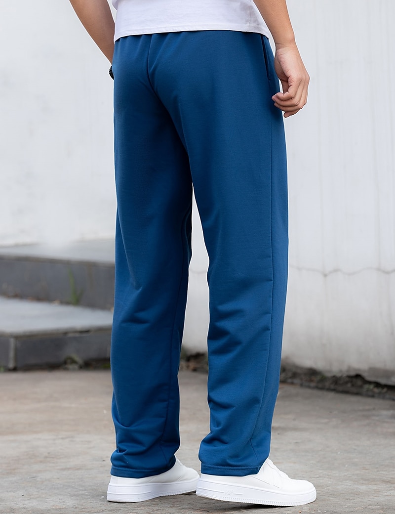 Buy Women's Straight Pants Elastic Waist Casual Trousers Pants with Pockets  Navy Blue at
