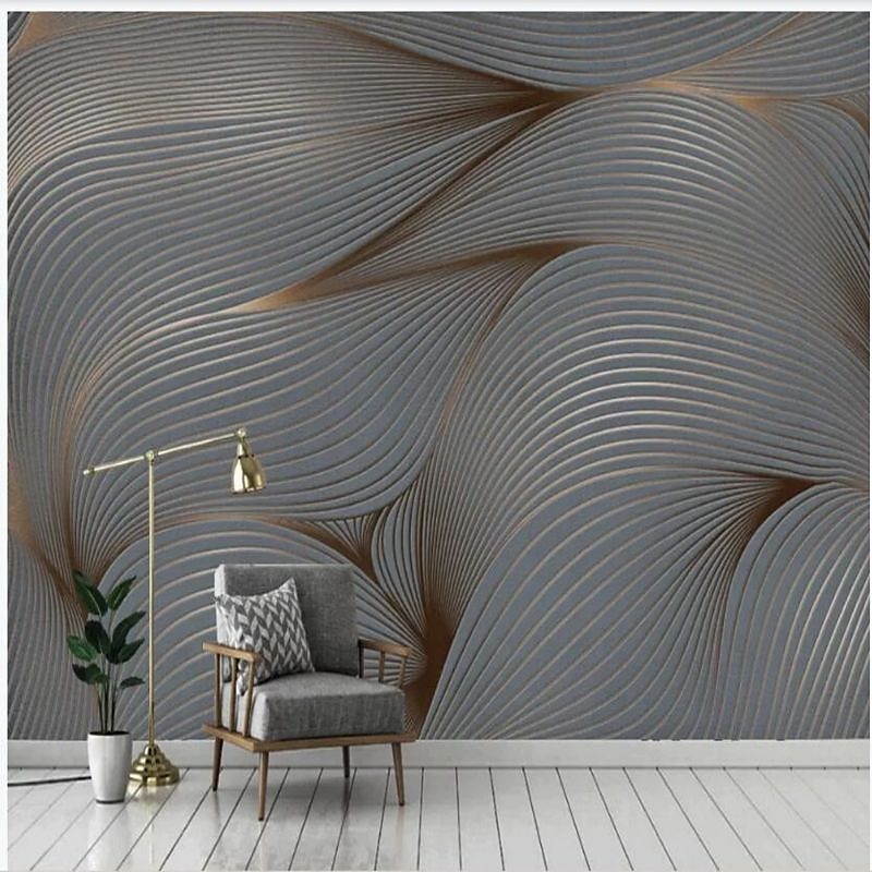 cool wallpapers 3d abstracte muurschildering behang muurschildering muurstickers bladeren abstracte schets foto geschikt voor hotel woonkamer slaapkamer art deco 2025 - $51.99 –P9