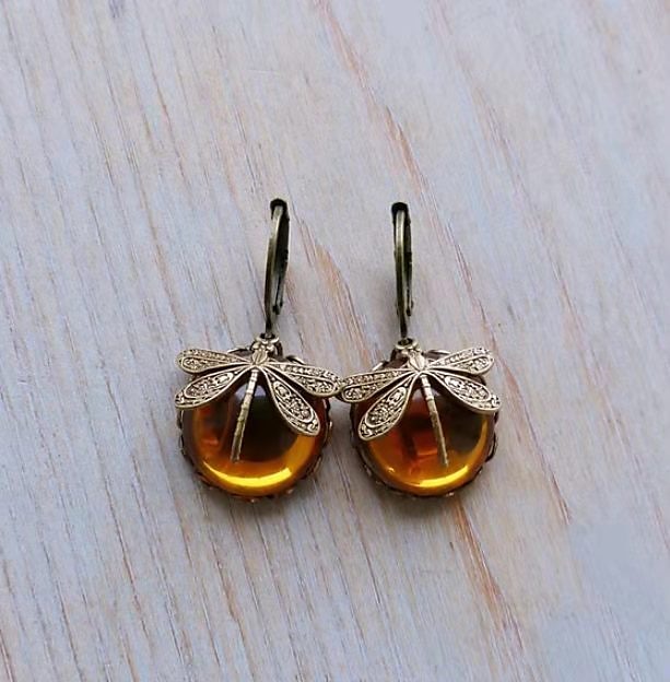 1 Paar Vintage-Ohrhänger mit libellengrünem Kristall, Boho-Ohrringe, Schmuckpakete, Muttertagsgeschenke, Geburtstagsgeschenke, Weihnachtsgeschenke, Geschenke für Frauen und Mädchen, Partygeschenke 2025 - $9.49 –P5