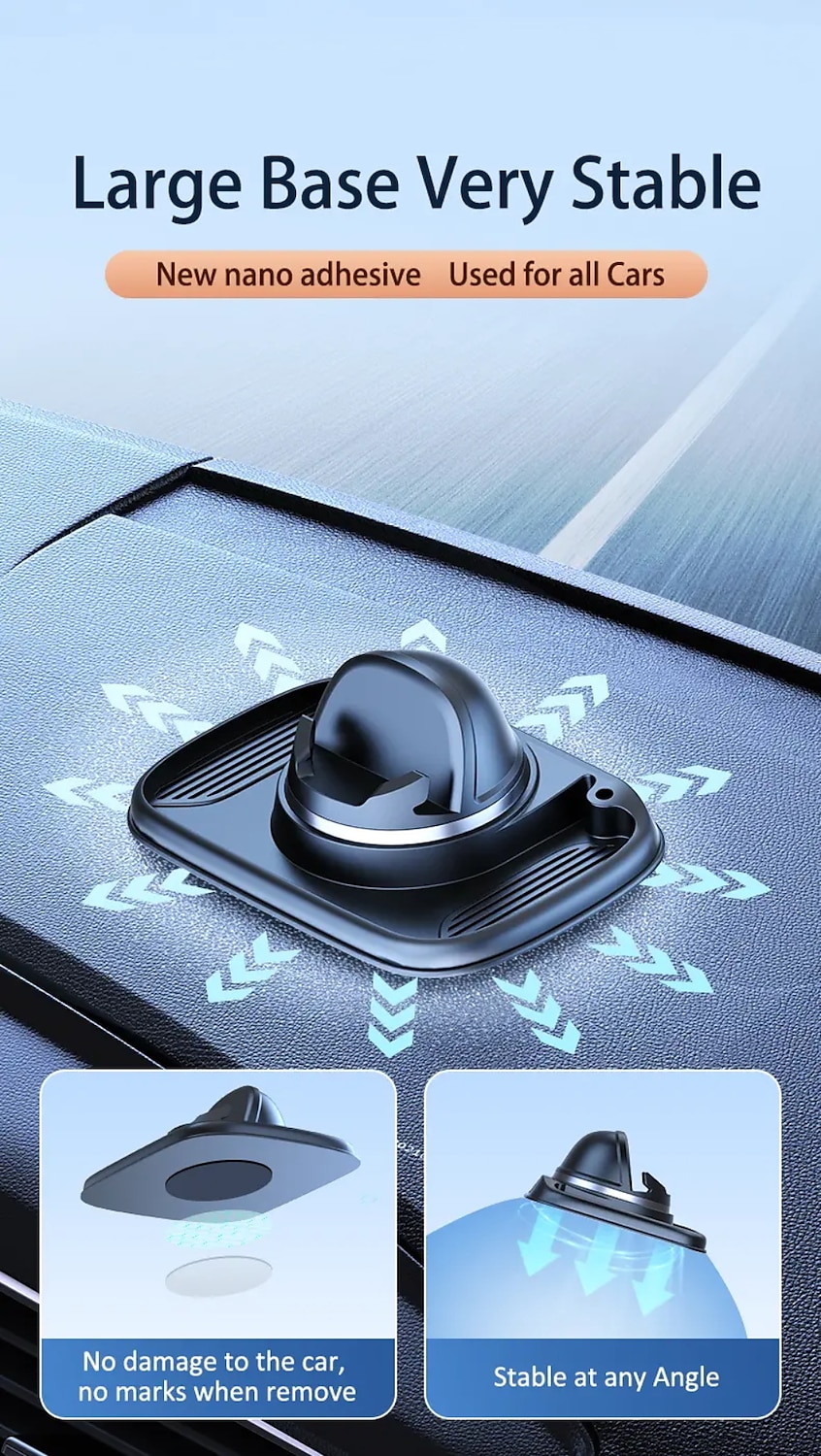Multifunctional Car Phone Holder, 360-degree Rotating Dashboard Mobile Phone Holder, Car Navigation Anti-slip Holder, Suitable For Car Dashboard Anti-slip Mat Suitable For All Phones 2025 - $22.99 –P4