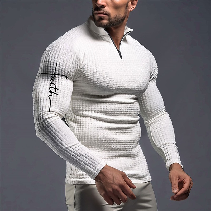 Férfi Hit Gofris pólóingek Zip Polo Golf pólóingek Hosszú ujj Pólóingek Cipzár Szüret Szabadtéri Alkalmi / Napi Utcai öltözék 3D Nyomtatott Ősz & tél Fekete Fehér Bor 2025 - $23.99 –P5