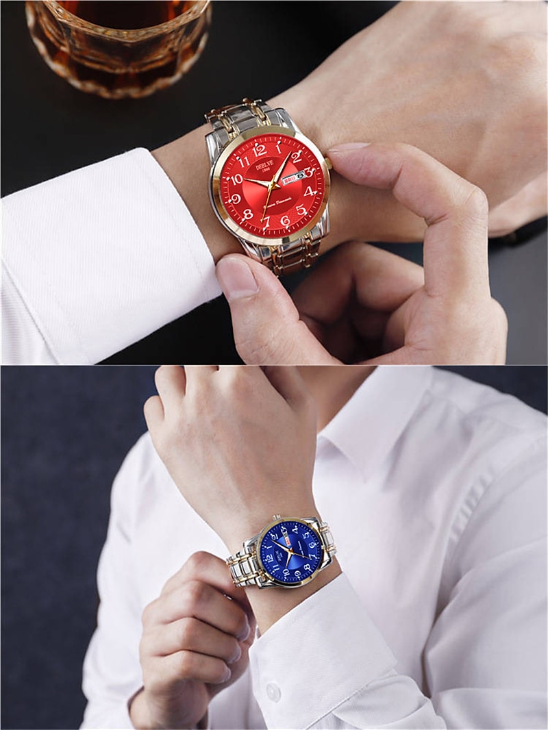 Ceasuri de lux pentru bărbați cu lumină impermeabile din oțel inoxidabil ceas cu cuarț dată calendar ceas de afaceri Relogio Masculino 2026 - $20.99 –P4