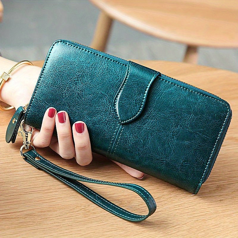 Women's RFID Blocking Faux Leather Wallet - Multi-Compartment Zipper Clutch with Card Slots, Phone Holder, and Wristlet Strap for Travel and Everyday Use 2025 - $18.99 –P7