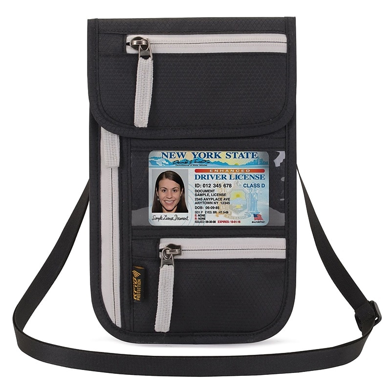 מחזיק דרכון חסימת rfid נסיעות ארנק כרטיס תיק shileding neck pouch security protect רצועה מותאמת תיק faraday 2025 - $14.99 –P16