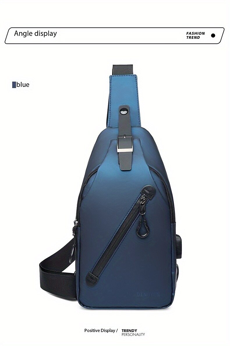 Anti-Diefstal Schouder Sling Rugzak - Waterproof Krassenbestendig Lichtgewicht Schouderrugzak met USB-oplaadpoort Ideaal Cadeau voor Mannen 2026 - $14.99 –P8
