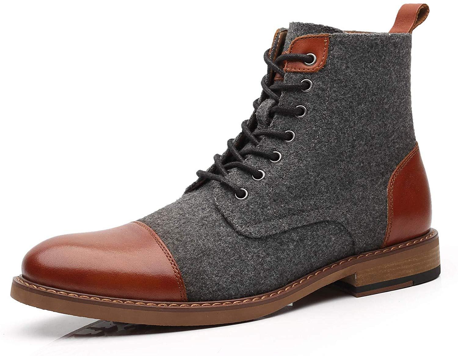 Herren Stiefel Bullock Schuhe Abendschuhe Wanderschuhe Brautkleider schlicht Täglich Leder Komfortabel Stiefeletten / Stiefeletten Halbschuhe Dunkelbraun Schwarz Hell Gray Frühling Herbst 2025 - $59.99 –P5