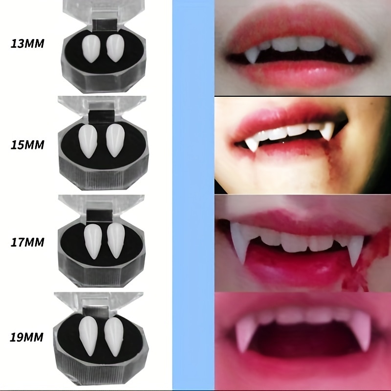 Vampire Fangs White Scary Costume Zombie Dentures Cosplay Costume Accessories Prank Toys Party Props Halloween 2025 - $14.49 –P1