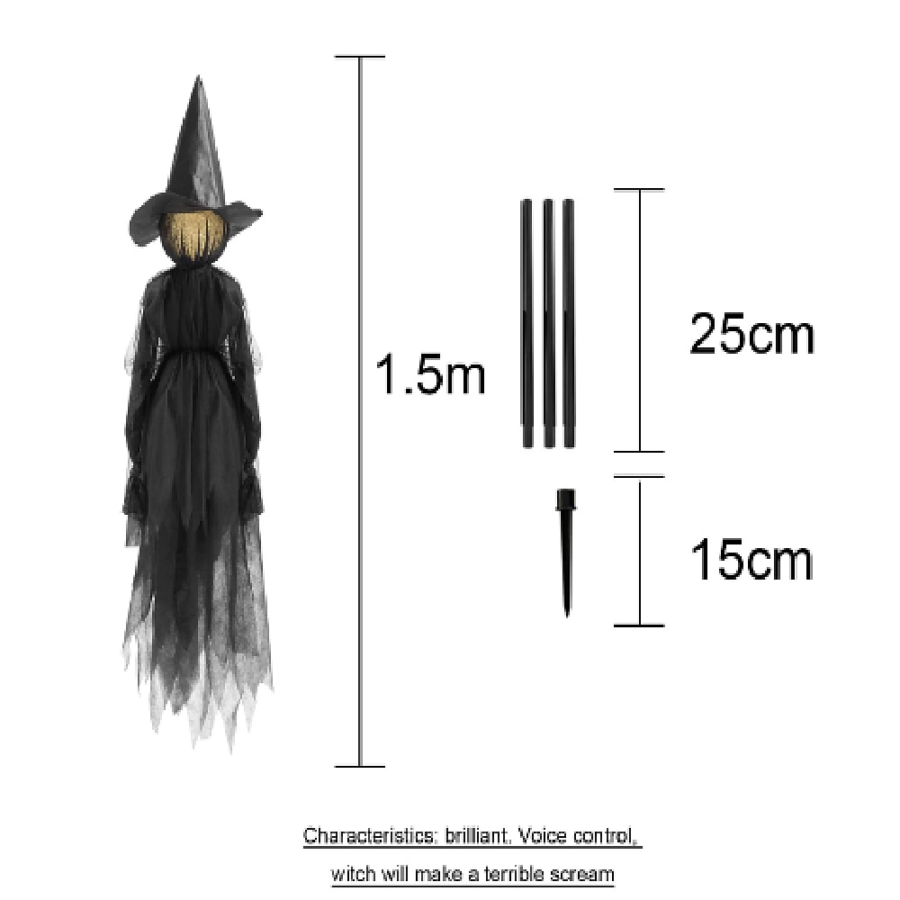 Voice Control with Sound Halloween Colorful Gradient Witch Ghost Atmosphere Layout Scene Decoration Props Lawn Floor Lamp 2026 - $23.99 –P9