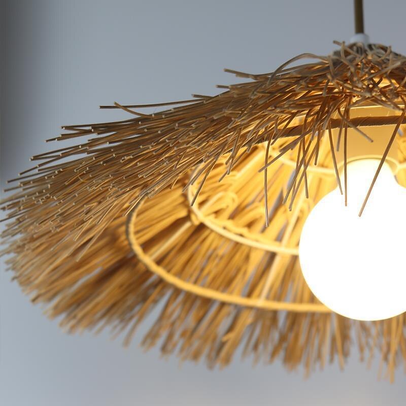 Lampes suspendues en rotin, luminaire décoratif d'intérieur, idéal pour un salon, une chambre à coucher, un café, un bar, un abat-jour en tissage, 110-240v de 2025 ? $205.99 –P6