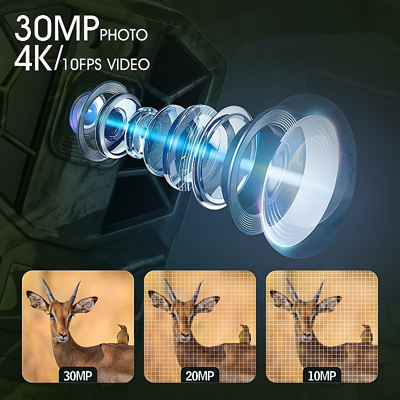 Hunting Camera 4K/1080P 2-inch Display 118.11inch Pixels Outdoor Camera IP66 Waterproof Night Vision Camera Include 32G SD Card Supports Wifi Connection To Mobile Phone (Battery Not Included) 2025 - AU $162.19 –P6