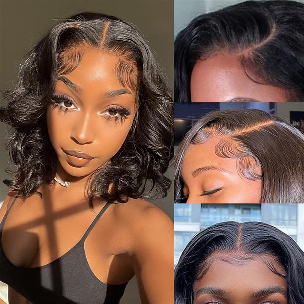 Bob Wig Human Hair 4x4 Lace Closure Wigs Brazilan Virgin Hair For Black  Women