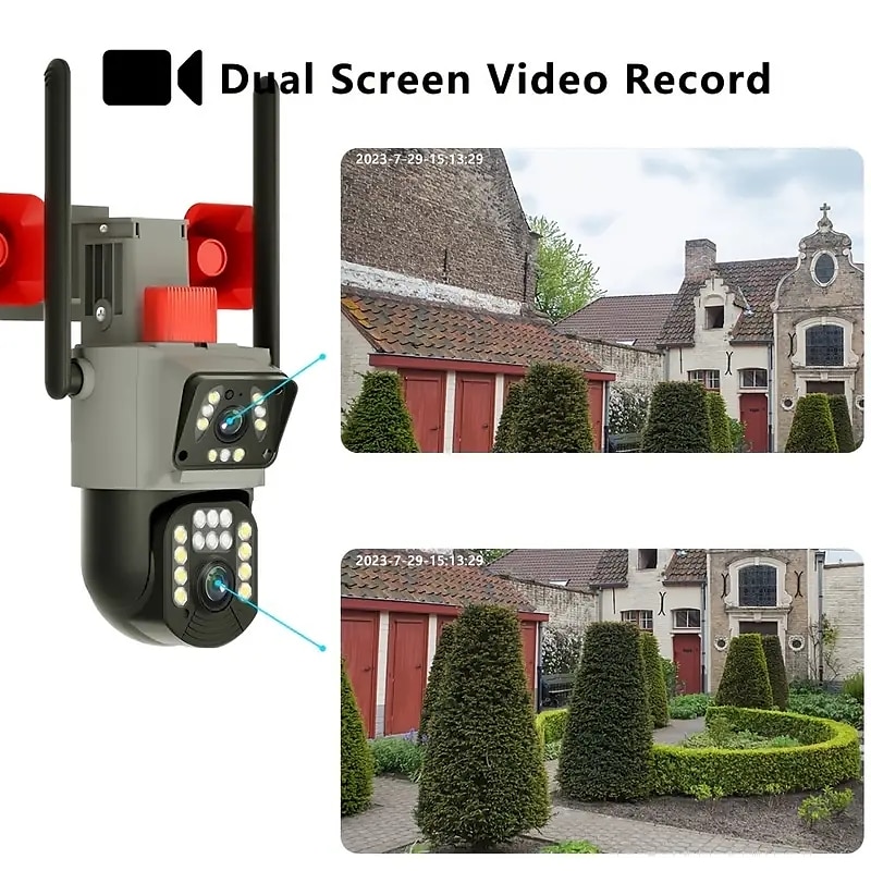 EVKVO 5MP Dual Lens Wireless Security Cameras 10X Digital Zoom Color Night Vision 2-way Audio PTZ Remote Control Auto Tracking Preset Points & Cruise Functions For Home Security 2025 - $91.99 –P7
