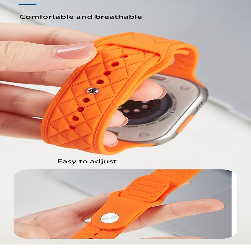 Sport Band Compatible with Apple Watch band 38mm 40mm 41mm 42mm 44mm 45mm 49mm Elastic Rugged Adjustable Silicone Strap Replacement Wristband for iwatch Ultra 2 Series 9 8 7 SE 6 5 4 3 2 1 2025 - $11.99 –P3