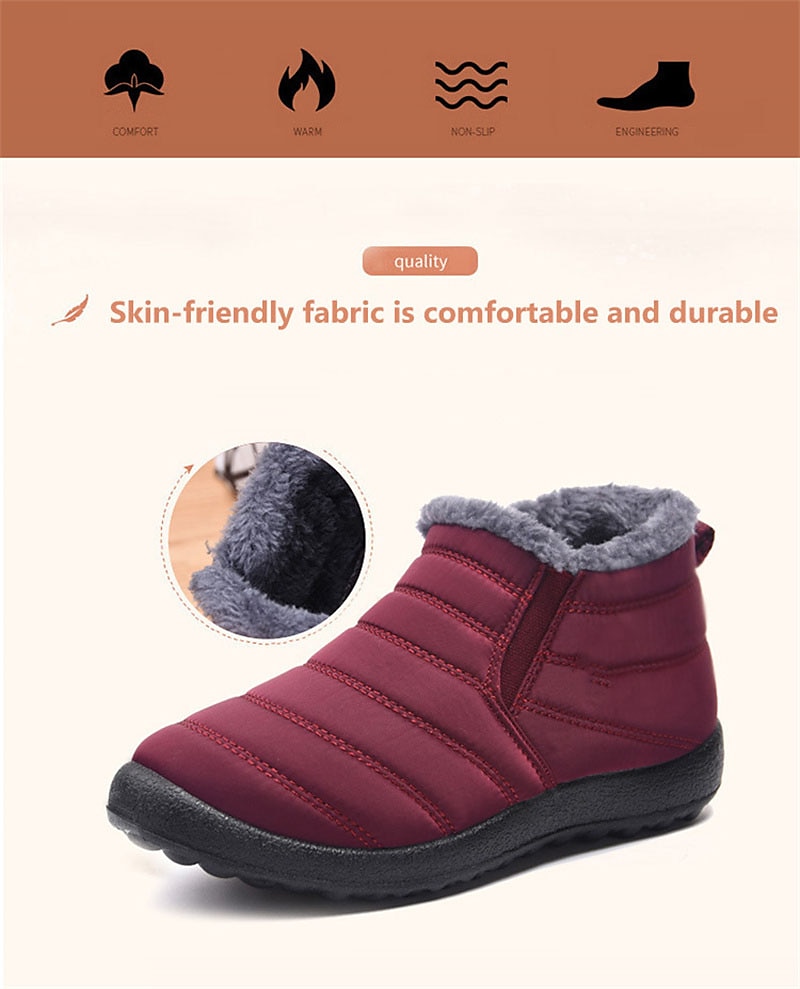 Men's Women's Waterproof Winter Ankle Boots - Warm Fur Lined Slip-On Shoes for Outdoor Activities 2025 - $24.99 –P4