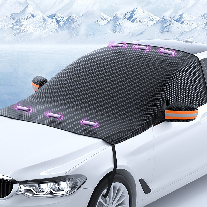 husa de parbriz imbunatatita parasolar cu magnet rezistent la apa, rezistenta la zapada, capac de protectie solara pentru geam din fata masinii cu banda reflectorizanta si centura de fixare rezistenta la vant 2025 - $26.99 –P1