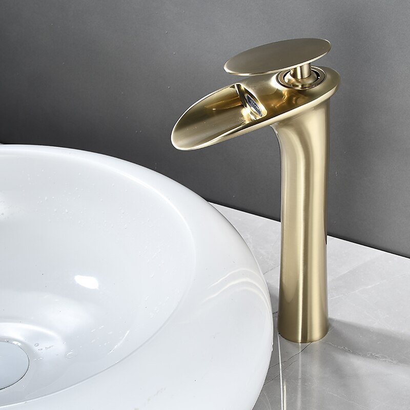 Bathroom Sink Faucet - Waterfall Electroplated / Painted Finishes Centerset Single Handle One HoleBath Taps 2025 - $97.99 –P14