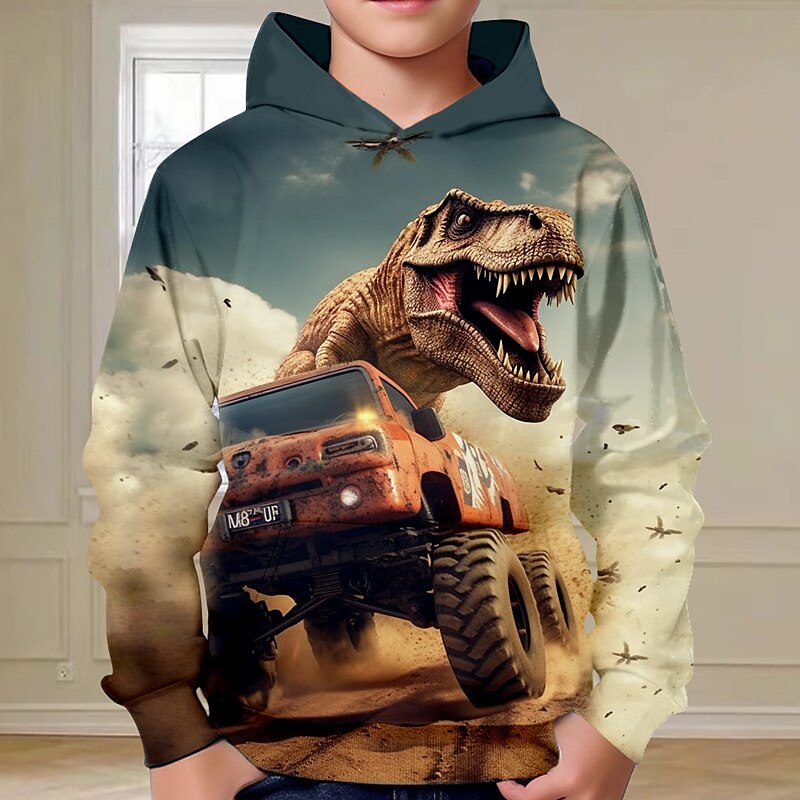 FINAL STOCK* All Over Print Dinosaur Hoodie – CAMP HOWL