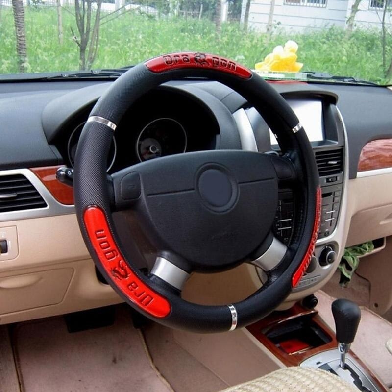 StarFire Reflective Synthetic Leather Steering Wheel-flywheel/China Dragon Design Car Steering Wheel Covers 2025 - $11.99 –P5
