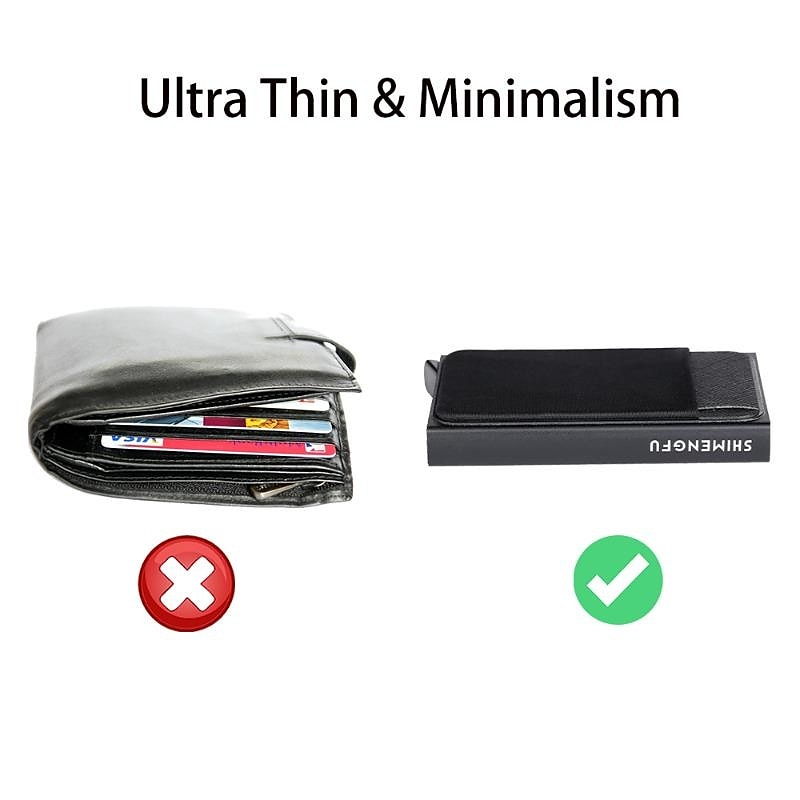 1 Pc Slim Aluminum Wallet Credit Card Holder RFID Wallet Metal Thin Slim Bank Card Case Men Women Pop-up Credit Card Bag 2025 - $11.99 –P6