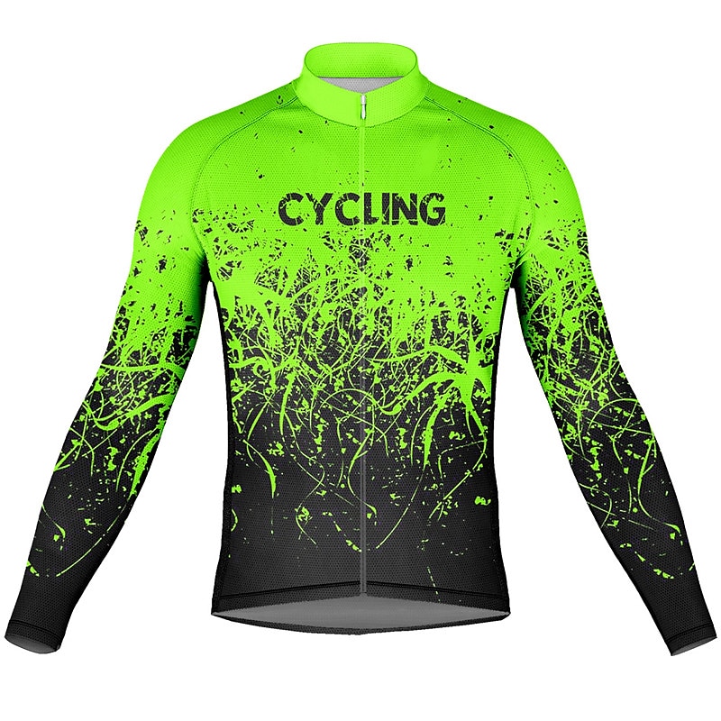 Voor heren Wielrenshirt Lange mouw Fietsen Kleding Bovenlichaam met 3 achterzakken Bergracen Wegwielrennen Ademend Sneldrogend Vochtregelerend Reflecterende strips Geel Rood Oranje Grafisch Polyester 2025 - $32.99 –P11
