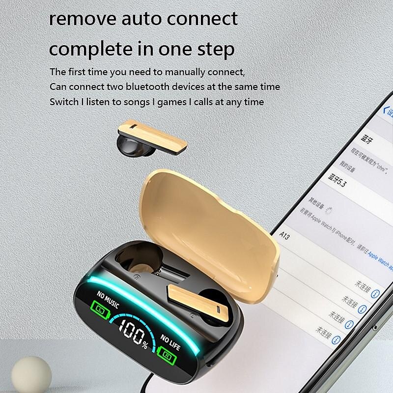 M46 TWS Bluetooth 5.3 Earphone with Mic Wireless Headphones HiFi Stereo Ear Buds Noise Reduction Headset with Exquisite Wood Grain Charging Case 2025 - $12.99 –P7