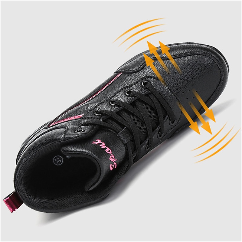 Femme Chaussures de Jazz Baskets de Danse Danse en ligne Utilisation Entraînement Soirée Manteaux en similicuir Plus doux Professionnel Deli-pointes Talon épais Bout rond Lacet Adolescent Adulte Noir de 2025 ? $54.99 –P12