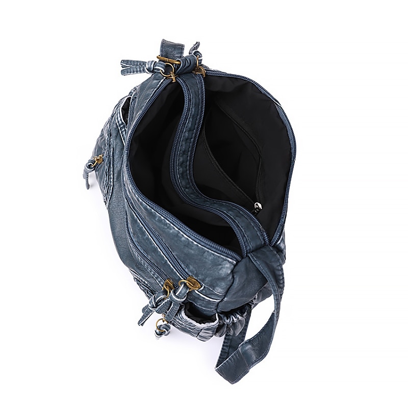 Bolso de hombro vintage de piel sintética marrón para mujer: bolso bandolera bohemio con múltiples bolsillos, elegante bolso de diario para uso informal y de viaje 2025 - $24.99 –P7