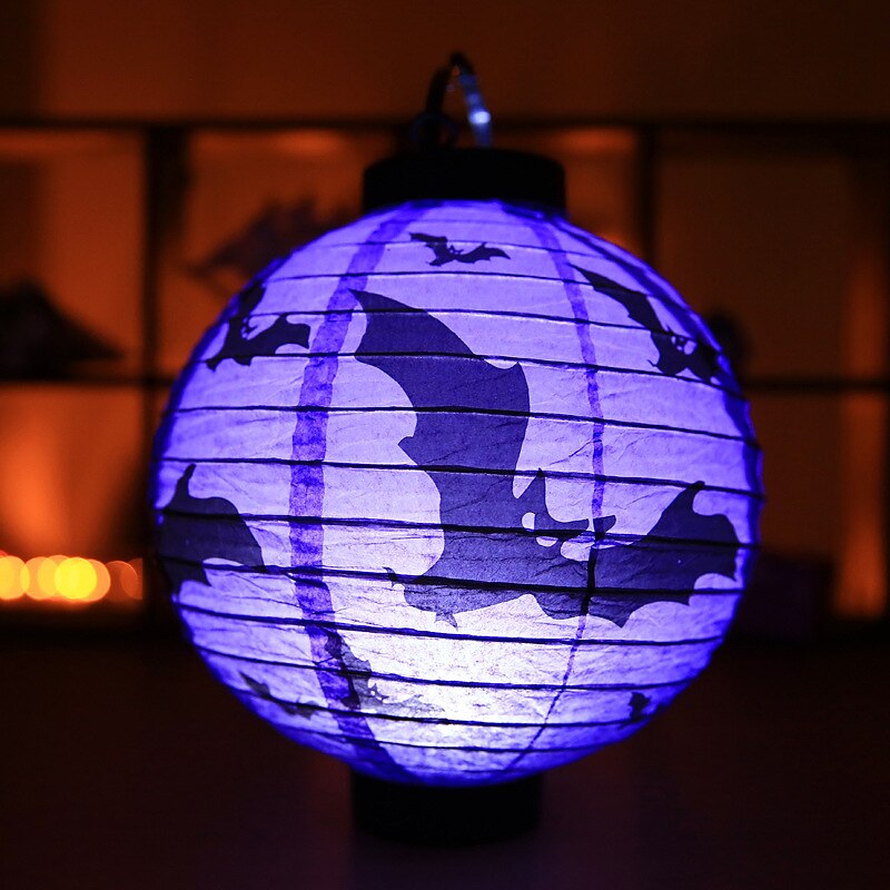 Halloween Paper Lantern Pumpkin Bat Spider Skeleton Castle LED Lantern Light for Indoor Outdoor Halloween Party Decor 2025 - $9.49 –P13