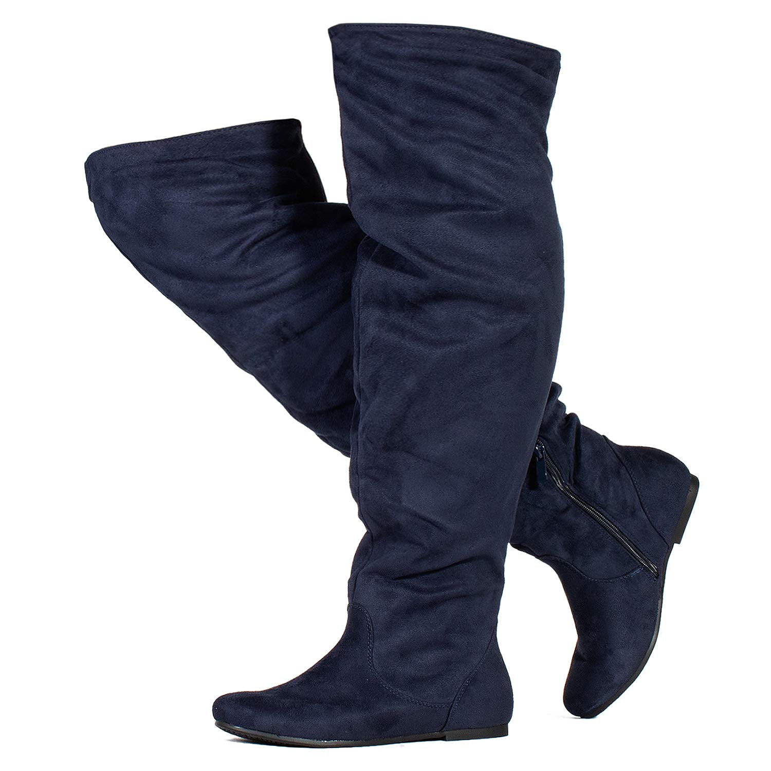 Női Csizmák Fordított bőr cipő Slouchy Boots Extra méret Szabadtéri Napi Tömör szín Térd fölé érő csizmák Középborjú csizma Tél Cipzár Lapos Kerek orrú Alkalmi Kényelmes minimalizmus Fordított bőr 2025 - $54.99 –P4