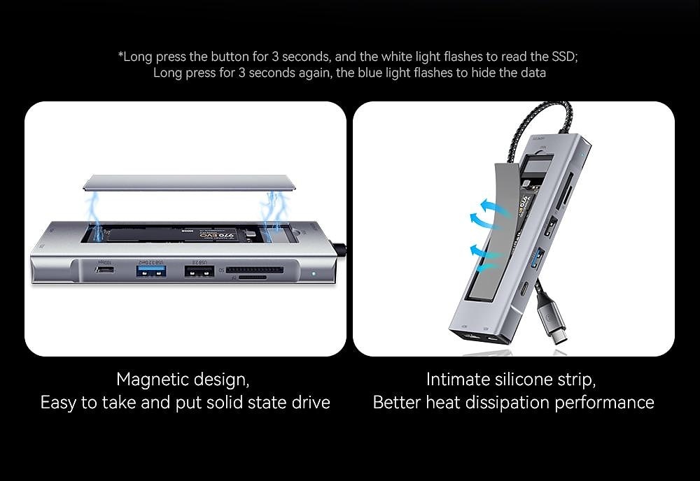 2023 NEW 8-in-1 USB Hub With Disk Storage Function USB Type-c to HDMI-Compatible Laptop Dock Station For Macbook Pro Air M1 M2 2025 - $75.99 –P5