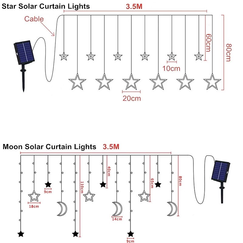 Solar Power Led Star Moon Light with Remote Controller Christmas Holiday Xmas Lighting LED Flexible String Lights For Garland Lawn Yard Camping Colorful Decor Lighting 2025 - $59.99 –P14