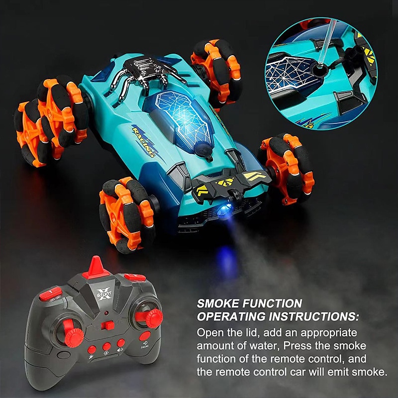 2.4g Remote Control Six Wheel Stunt Remote Control Car Can Automatically Demonstrate Toy Car Lighting Music Deformation Car Drift And Rolling 2025 - $67.99 –P4